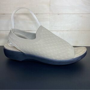 Traq Alegria Barett Knit Slip-Ons Beige Women's Size 9 Shoes EU39 Slingback